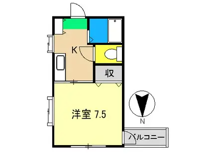 マンションアーバン(1K/4階)の間取り写真
