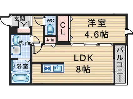 RIEMON蛍池(1LDK/3階)の間取り写真