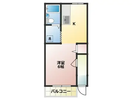 ウエストパディ(1K/1階)の間取り写真