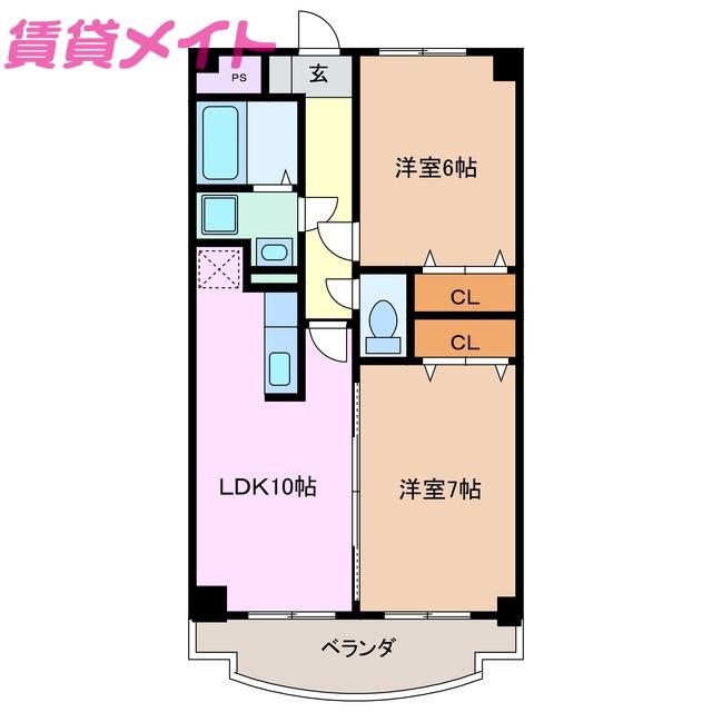 プラムスクエア(2LDK/1階)の間取り写真