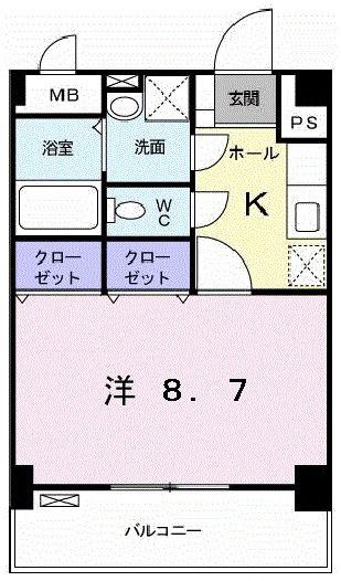 モンシェモアII(1K/4階)の間取り写真