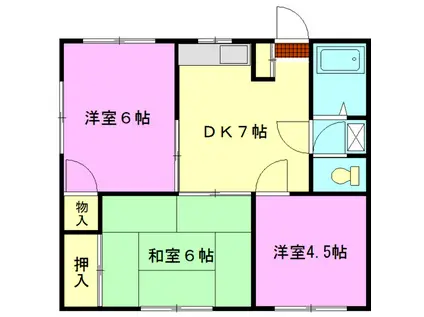 コーポユウ(3DK/2階)の間取り写真