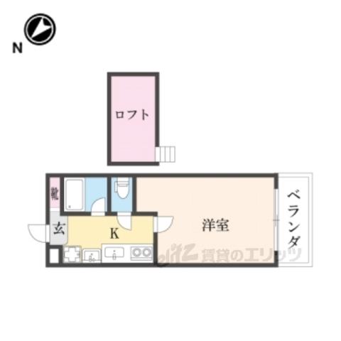 亀井参号館(1K/2階)の間取り写真