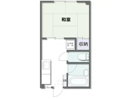 エヌエスハイツ北田町(1DK/2階)の間取り写真