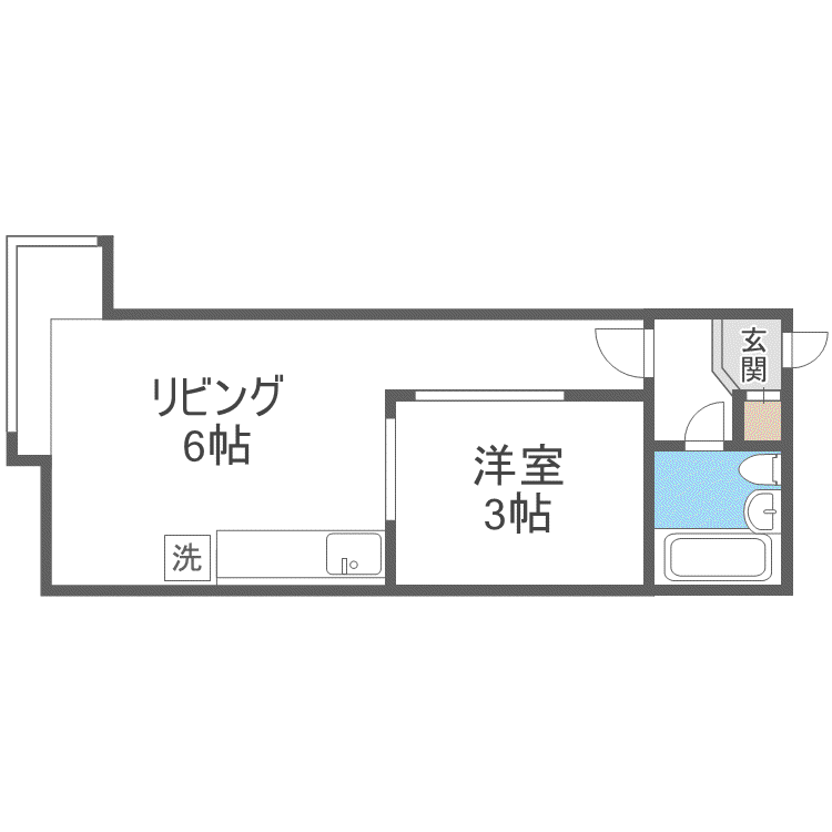 カーサチェリベII(1DK/2階)の間取り写真