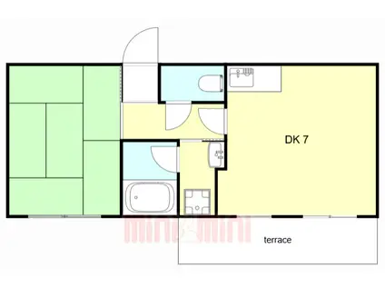 グレースミヤビ(1DK/1階)の間取り写真
