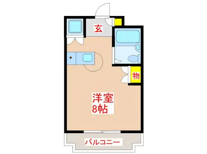 サニーパレスA(ワンルーム/2階)の間取り写真