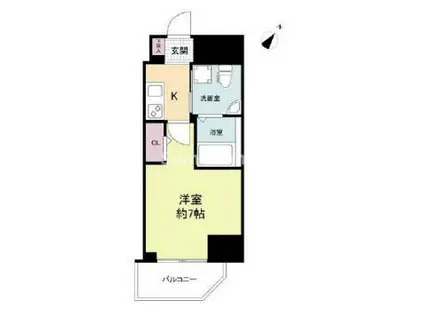 セレニテ神戸元町クレア(1K/14階)の間取り写真