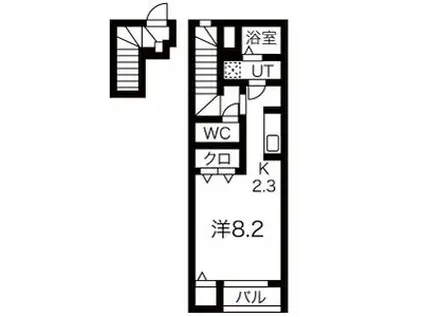 GRIT 浪江(1K/2階)の間取り写真