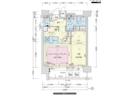 プレサンス難波セレクト(1LDK/11階)の間取り写真