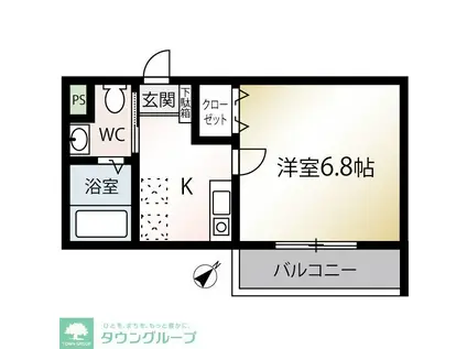 MQUARTO湘南海岸公園I(1K/2階)の間取り写真