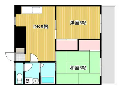 ロイヤル上祇園(2DK/3階)の間取り写真