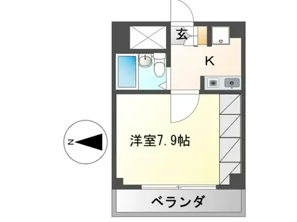 田沢ビル(1K/6階)の間取り写真