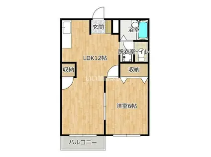 エルディム豊田(1LDK/2階)の間取り写真