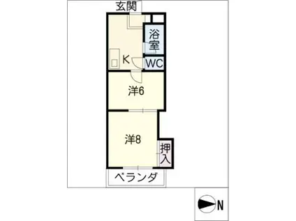シティコープ北町(2K/2階)の間取り写真