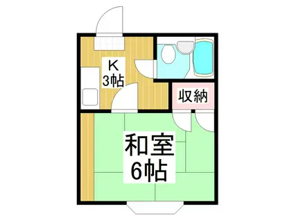 深志ハイム(1K/2階)の間取り写真