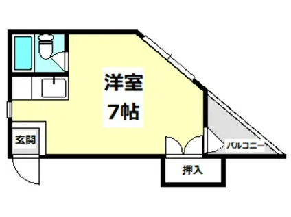 コーポ長谷川(ワンルーム/1階)の間取り写真