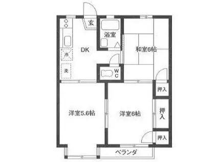 フレグランス・ツエム(3K/1階)の間取り写真