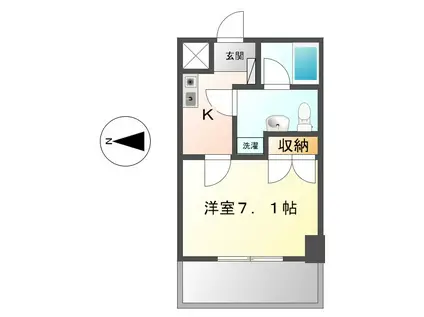 アムバーハウスジングウ(1K/7階)の間取り写真