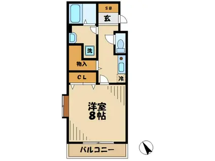 GRANDE MAISON HOSOYAMA(1K/1階)の間取り写真