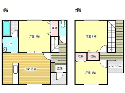 メゾネット宝来東町(3LDK/1階)の間取り写真
