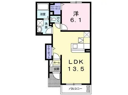 ウェルガーデン(1LDK/1階)の間取り写真