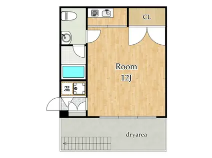 ELLE MAISON(ワンルーム/B1階)の間取り写真