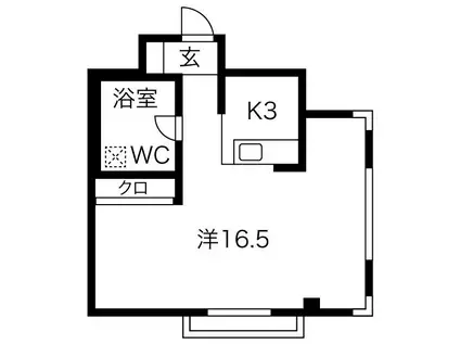 HATAYAアパートメント(ワンルーム/2階)の間取り写真