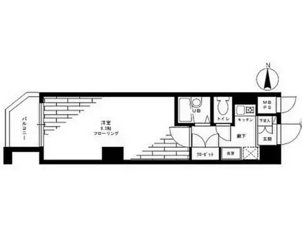 ステージファースト代々木(1K/2階)の間取り写真