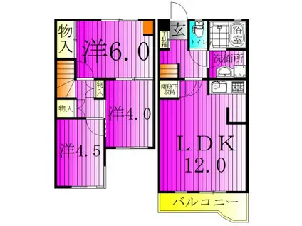 レジデンス柏(3LDK/2階)の間取り写真