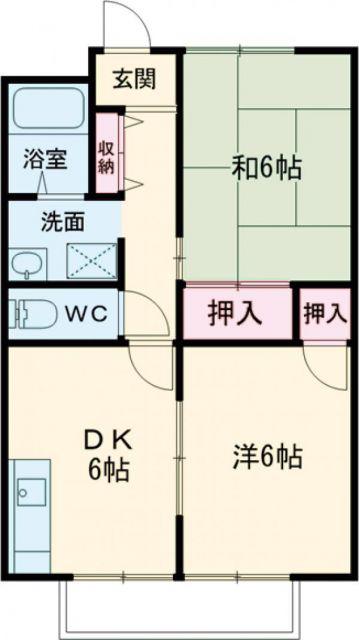 アゼリアI(2DK/1階)の間取り写真