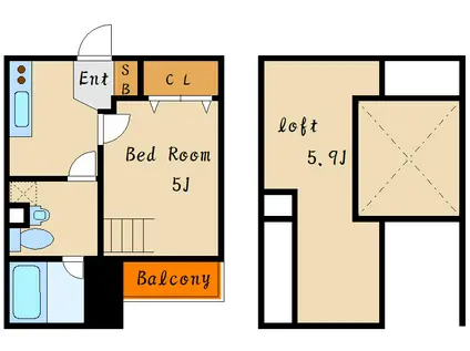 西明石 陽光館(1K/2階)の間取り写真