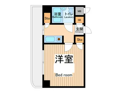 プラザ川崎NO.2(1K/4階)の間取り写真