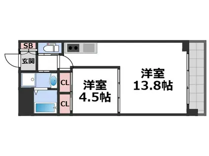 プレジオ永和ASIAN(1LDK/15階)の間取り写真