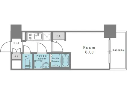 エスリード弁天町クレール(1K/4階)の間取り写真