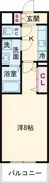S-RESIDENCE四日市市堀木AMANTE(1K/2階)の間取り写真