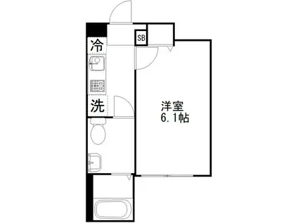 THE OPAL(1K/4階)の間取り写真
