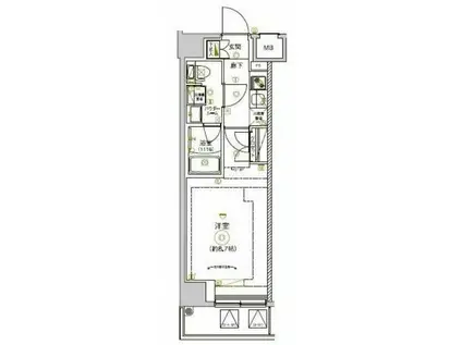 セジョリ押上イースト(1K/4階)の間取り写真