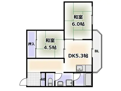 マエダマンション(2DK/3階)の間取り写真