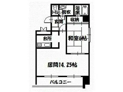 ダイアナ常盤ヒルズ(1LDK/9階)の間取り写真