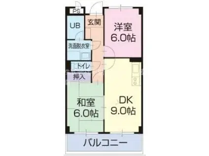 LIMPIA GRACE(2DK/3階)の間取り写真