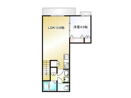 COCORO61113(1LDK/2階)の間取り写真