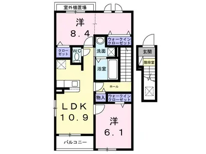 ケセラセラ(2LDK/2階)の間取り写真