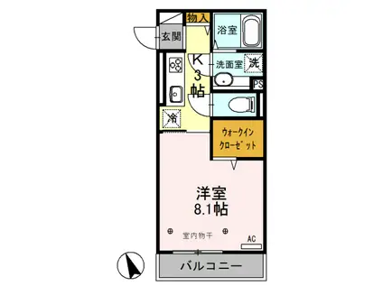 プランドールTN III(1K/3階)の間取り写真