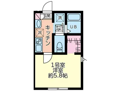 アクセス西谷鶴ヶ峰(1K/1階)の間取り写真