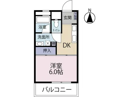 ラファミーユ大工町(1DK/4階)の間取り写真