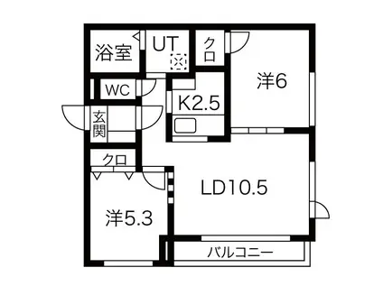 アッセコトニ(2LDK/4階)の間取り写真