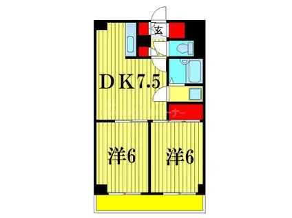 シャルマン貴(2DK/3階)の間取り写真