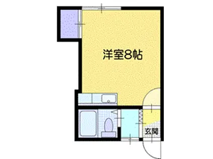 ボヌール信濃(ワンルーム/2階)の間取り写真