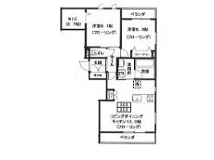 ヘーベルメゾン元住吉(2LDK/3階)の間取り写真